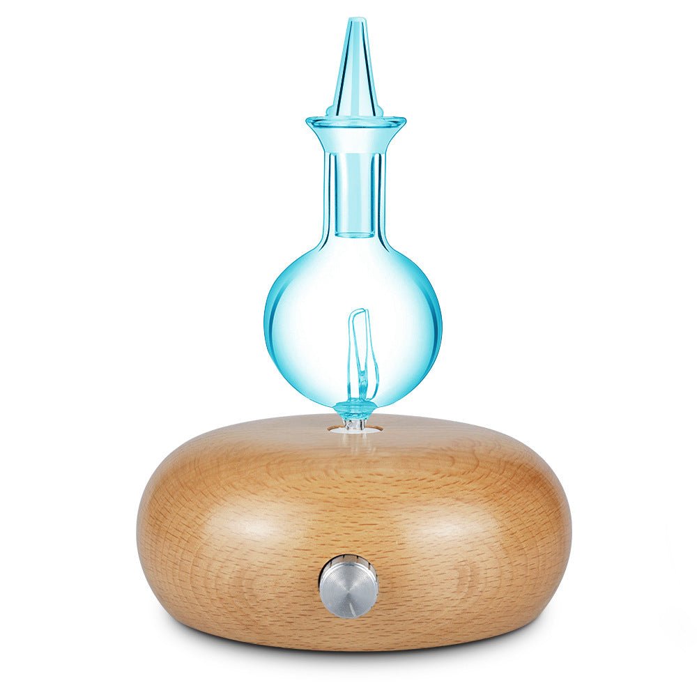 Waterless wood grain and glass essential oil diffuser. - Juvrena