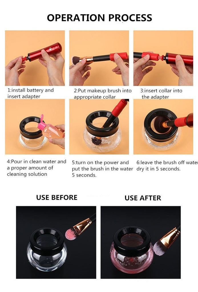 ZOREYA Electric Makeup Brush Cleaner, Quick and Professional Cleaning Tool - Juvrena