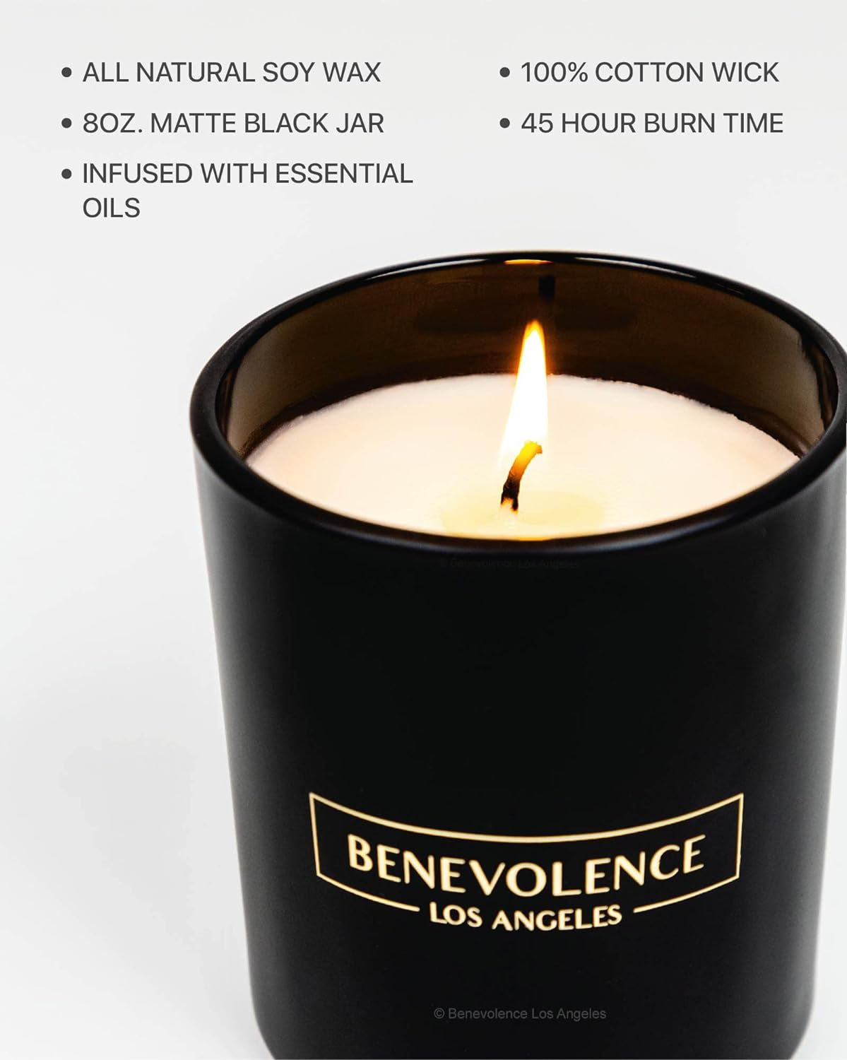 Benevolence Candles Lavender, Mint & Sage Scented Candle | 8 Oz Scented Candles for Men | Summer Scented Candles Black | Manly Indulgence Candles | 45 Hour Burn Candles for Women | Lavender Candle