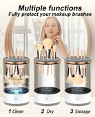 Makeup Brush Cleaner, Automatic Spinning Makeup Brush Cleaner Fit for All Size Makeup Brush