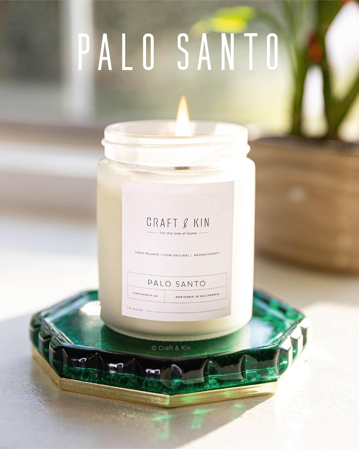 Palo Santo Candles, Scented Candles for Men Gift | Masculine Candle, Wood Wick Candles | Aromatic Candles for Home, Soy Candles | 8 Oz 45 Hour Long Lasting Candles | Summer Candle Gifts for Women