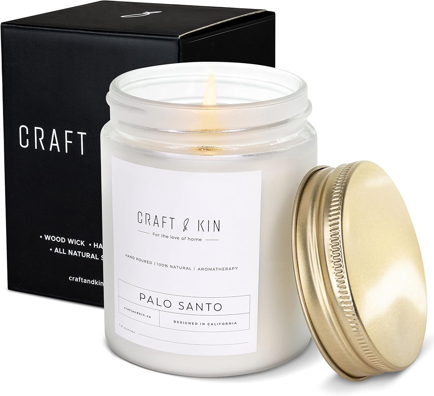 Palo Santo Candles, Scented Candles for Men Gift | Masculine Candle, Wood Wick Candles | Aromatic Candles for Home, Soy Candles | 8 Oz 45 Hour Long Lasting Candles | Summer Candle Gifts for Women