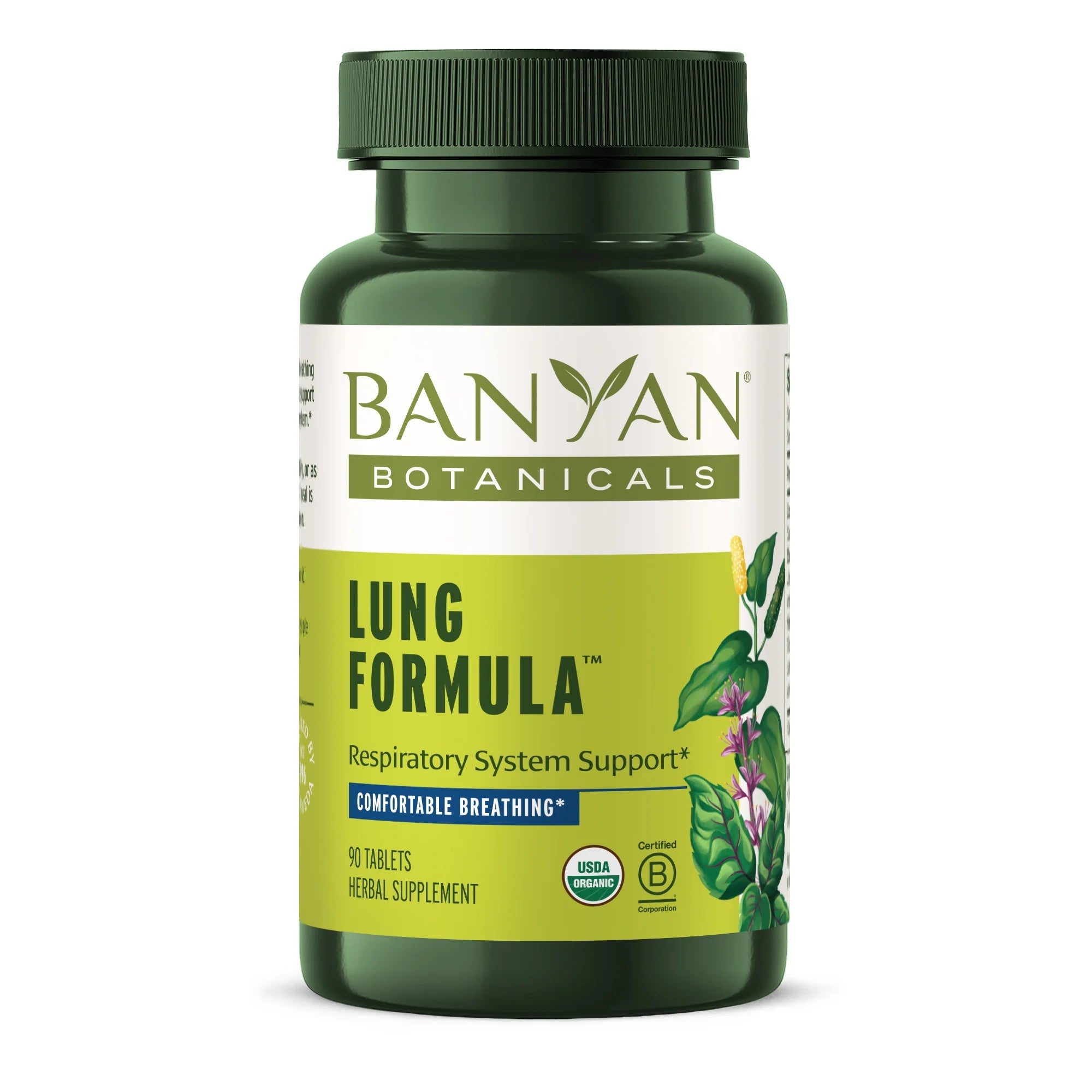 Lung Formula – Organic Respiratory Support for Lung Health – Plant-Based Blend with Licorice, Tulsi Leaf, and Other Lung Health Herbs – 90 Tablets – Non GMO Sustainably Sourced Vegan