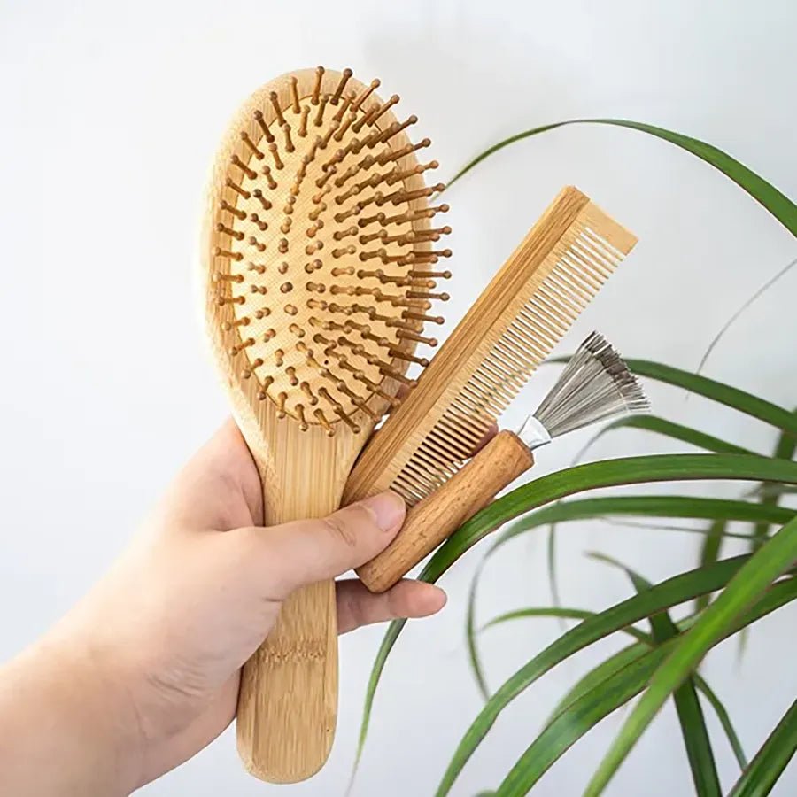 Bamboo Hair Brush Set - Juvrena