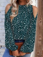 Floral Cold-Shoulder Blouse - Juvrena