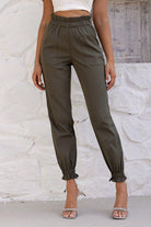 Paperbag Waist Pants with Pockets - Juvrena