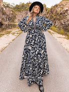 Plus Size Long Sleeve Maxi Dress - Juvrena