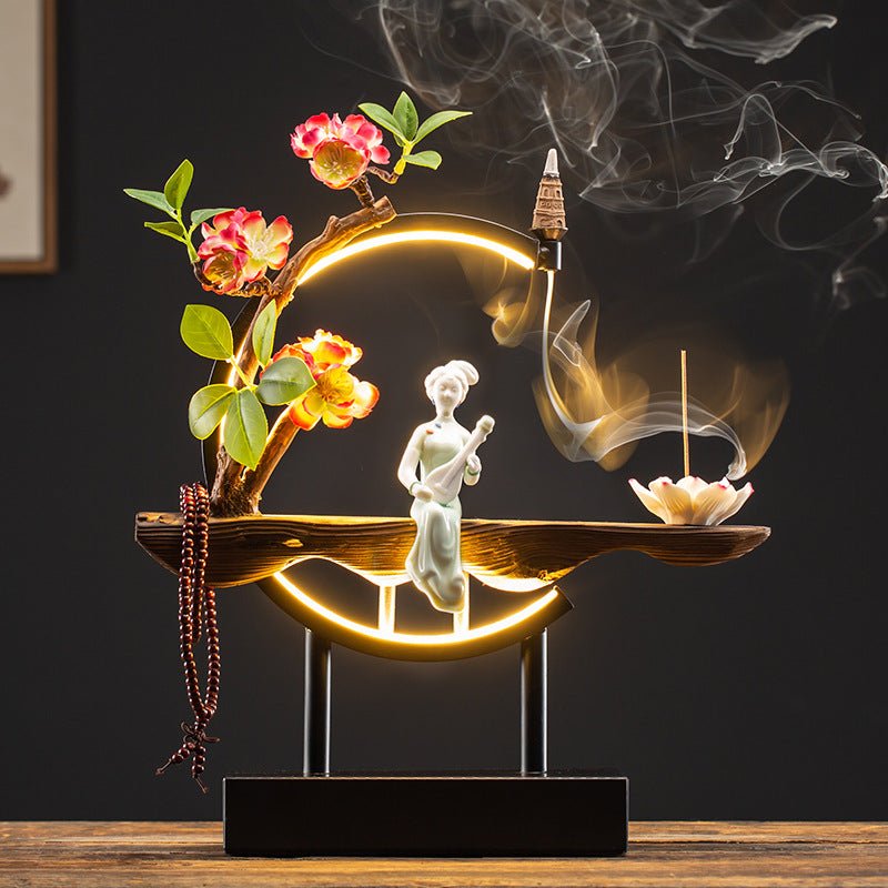 Serenity Lamp and Back-flow Incense Burner - Juvrena