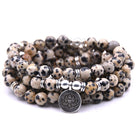 silver Lotus pendant Buddha beads religion Yoga Bracelet - Juvrena