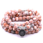 silver Lotus pendant Buddha beads religion Yoga Bracelet - Juvrena