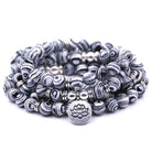 silver Lotus pendant Buddha beads religion Yoga Bracelet - Juvrena