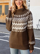 Turtleneck Lantern Sleeve Sweater - Juvrena