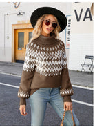 Turtleneck Lantern Sleeve Sweater - Juvrena