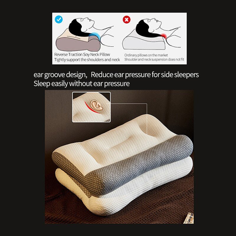 "Ultimate Comfort Ergonomic Pillow - Revolutionize Your Sleep with Neck and Spine Support for All Sleeping Positions!" - Juvrena